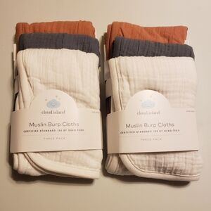Cloud Island Muslin Burp Cloths - White, Gray, and Brown